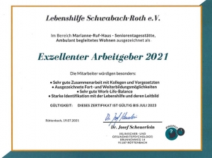Zerfitikat aus der Mitarbeiterbefragung 2021